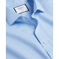 Men's Cutaway Collar Non-Iron Twill Cotton Formal Shirt - Sky Blue Single Cuff, Small by Charles Tyrwhitt