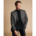 Men's Herringbone Wool Texture Jacket - Dark Grey, 44R Regular by Charles Tyrwhitt
