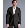 Men's Italian Luxury Suit Jacket - Charcoal Black Grey, 38S Short by Charles Tyrwhitt