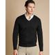 Men's Merino V-Neck Jumper - Black, Medium by Charles Tyrwhitt