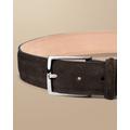 Men's Made In England Suede Belt - Chocolate Brown, 40 by Charles Tyrwhitt