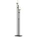 Rook 65.8" High Black Twin Floor Lamp With Opal Glass Shade