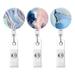 Emlimny Retractable Badge Holders Cute Nursing Badge Reel Badge Clip ID Card Holders (6 Pack Marble Pattern)