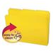 Smead Top Tab Poly Colored File Folders 1/3-Cut Tabs: Assorted Letter Size 0.75 Expansion Yellow 24/Box | Order of 1 Box