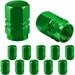 Car Tire Valve Stem Cap 12 Pcs Wheel Valve Covers Leak-Proof Air Caps Cover Airtight Aluminum Alloy Hexagon Shape Tyre Accessory Universal for Auto Truck SUV Motorcycle Bike (Green)