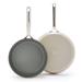 GreenPan GP5 Colors Healthy Ceramic Nonstick 9.5" & 11", 2 Piece Frypan Set Non Stick/Hard-Anodized Aluminum in Gray | 11 W in | Wayfair