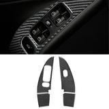 GLFSIL 4Pcs Carbon Fiber Interior Glass Control Cover Trim For Mercedes-Benz W203