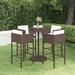 Latitude Run® 5 Piece Patio Bar Set w/ Cushions Poly Rattan Black Wicker/Rattan in Black/Gray | Wayfair 44B87903742B410FACADE39973887542