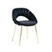 Everly Quinn Polyester Metal Side Chair Upholstered/Velvet/Metal in Black | 29.92 H x 22.44 W x 20.87 D in | Wayfair