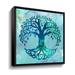 Ebern Designs Blue Green Tree Of Life On Teal Blue Watercolor Background By Irina Sztukowski Canvas, Wood in White | 36 H x 36 W x 2 D in | Wayfair
