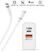 USB C Charger Dual Port 65W PD Power Wall GaN PPS Fast Charger with 6FT USC Cable for Samsung Galaxy S20 FE - GaN Fast 3.0 Charger White