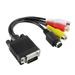 Frcolor VGA SVGA to S-Video 3 RCA TV AV Out TV-Out Converter Adapter Cable for Laptop PC Televison Black