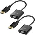 DisplayPort (DP) to VGA Adapter 2 Pack Gold-Plated Display Port to VGA Adapter (Male to Female) Compatible