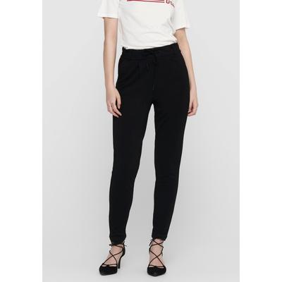 Jogger Pants ONLY "ONLPOPTRASH LIFE EASY COL PANT PNT NOOS", Damen, Gr. XS (34), Länge 32, schwarz, Milano Rib, Obermaterial: 63% Viskose (LENZING ECOVERO), 32% Nylon, 5% Elasthan, casual, gerade, unten schmal, Hosen Image