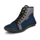 Barfußschuh LEGUANO "JASPAR" Gr. 40, blau (blau, grau) Damen Schuhe Stiefeletten Bequemschuh, Schnürboots mit speziell entwickelter Laufsohle