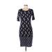 Lularoe Casual Dress - Sheath Scoop Neck Short sleeves: Blue Dresses - Women's Size Medium