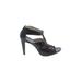 MICHAEL Michael Kors Heels: Slip-on Stilleto Cocktail Party Black Print Shoes - Women's Size 9 1/2 - Open Toe