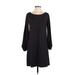 Ann Taylor LOFT Casual Dress - Shift: Black Solid Dresses - Women's Size X-Small