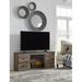 Signature Design by Ashley Trinell TV Stand w/ Electric Fireplace Wood in Brown | 24.33 H x 60 W x 14.8 D in | Wayfair EW0446W8