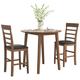 Red Barrel Studio® Beaconsfield 2 - Person Extendable Drop Leaf Counter Height Rubberwood Solid Wood Dining Set Wood/Upholstered in Brown | Wayfair