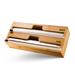 Rebrilliant Bamboo Wrap Dispenser For Kitchen Drawer w/ Cutter & Labels, Plastic Wrap, Aluminum Foil & Wax Paper Dispenser | Wayfair