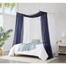 Latitude Run® Lissie 2 Bed Canopy Curtains Bundle Polyester in Gray/Blue | 216 H x 55 W in | Wayfair EA2A68E70B974D2787269C92EC352B9D