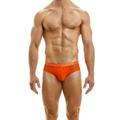 Modus Vivendi Sheer Muslin Classic Brief - Orange Nylon/Sheer Mesh S