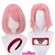 Perruque de cosplay Harlot Sakura cheveux synthétiques courts rose degré de chaleur perruques