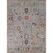 All-Over Floral Oushak Living Room Area Rug Handmade Wool Carpet - 7'10"x 9'8"