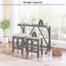 Farmhouse 3-Piece Counter Height Dining Table Set with USB Port and Upholstered Stools for Living Room, Breakfast Nook, Dinette