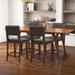 Gymax 4-Piece Linen Fabric/PVC Leather Counter Height Bar Stool Set w/