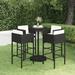 vidaXL Patio Bar Set with Cushions Poly Rattan Seat 3/5 Piece Multi Colors