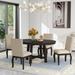 5-Piece Wood Extendable Farmhouse Dining Set with Upholstered Chairs