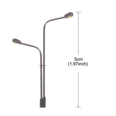 2pcs Model Railway LED Lamppost Lamps White 3V