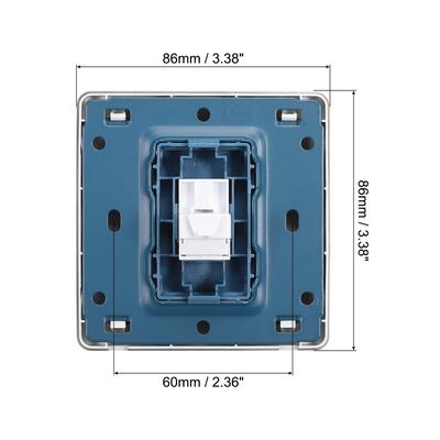 Telephone Socket Single Port Wall Plate Silver Grey for Home Office Pack of 2 - Silver Grey