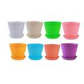 Randolph 8 Pack 4 Inch Plastic Pot With Saucers Flower Pots Planters Nursery Pots For Outdoor Indoor Plants Gardening Containers Random Color