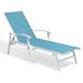 Crestlive Products Outdoor Blue Lounge Chair Aluminum Adjustable Recliner Chaise