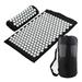 Occkic Acupressure Yoga Mat and Pillow Set for Back and Neck Pain Relief and Muscle Relaxation Massage-Black