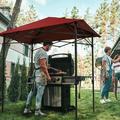 COOS BAY 8 x5 Pop up Grill Gazebo Portable BBQ Gazebo Canopy Tent with Roller Bag Outdoor Barbeque Shelter Red