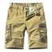 Yeahitch Mens Cargo Shorts Multi Pockets Big & Tall Military Hiking Casual Elastic Waist Fishing Golf Workout Twill Khaki XXL