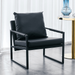 Ucloveria Metal Frame Accent Arm Chair PU Leather Upholstered Armchair with Extra-Thick Padded Backrest