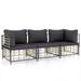 Suzicca 3 Piece Patio Set with Cushions Anthracite Poly Rattan