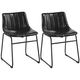 Easyfashion 18inch PU Leather Dining Chairs Black