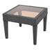 Noble House Antibes Outdoor Wicker Side Table with Glass Top in Gray