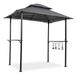 Gzxs 8 x 5 Grill Gazebo Canopy - Outdoor BBQ Gazebo Shelter Patio Canopy Tent for Barbecue and Picnic (Gray)