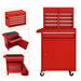 High Capacity 5-Drawer Rolling Tool Chest Portable Tool Box Organizer with Drawers and Wheels Locking System Garage Removable 2in1 Tool Storage Cabinet (Red)