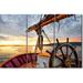 TISHIRON 3PCS Framed Sailing Boat Canvas Wall Art Set 60 x40 Yacht Steering Wheel Canvas Art Decor