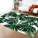 Washable Area Rugs Tropical Palm Leaf Non Slip Carpet Rug For Foyer Laundry Living Room Bedroom Green 4 x 6