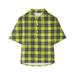 Rovga Summer Boys Girls Toddler T-Shirts Baby Boy Clothes Plaid Letters Print Shirts Short Sleeve Button Down Lapel Neck Tops T Shirt