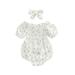 Peyakidsaa Newborn Infant Baby Girl Clothes Romper + Headband Floral Print Jumpsuit Summer Outfit